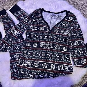Victoria's Secret PINK Fair Isle thermal pajama